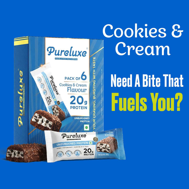 Cookies & Cream Protein Bar – Pack of 6