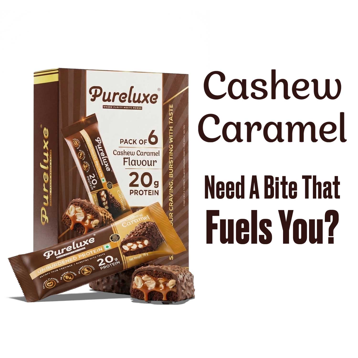 Caramel & Cashew Protein Bar – Pack of 6