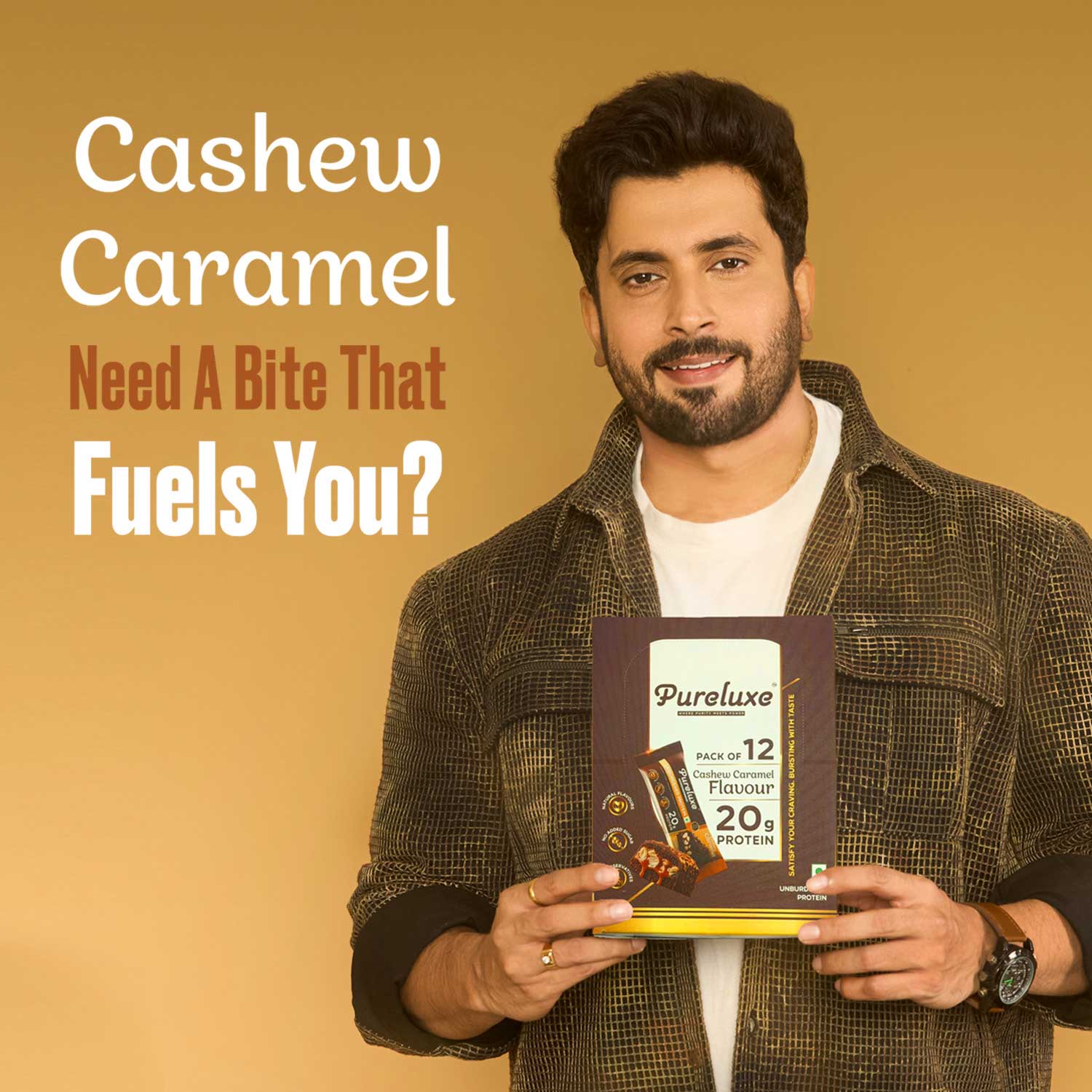Caramel & Cashew Protein Bar – Pack of 12